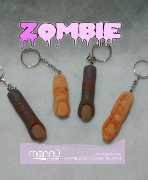 Dedo zumbi - chaveiro